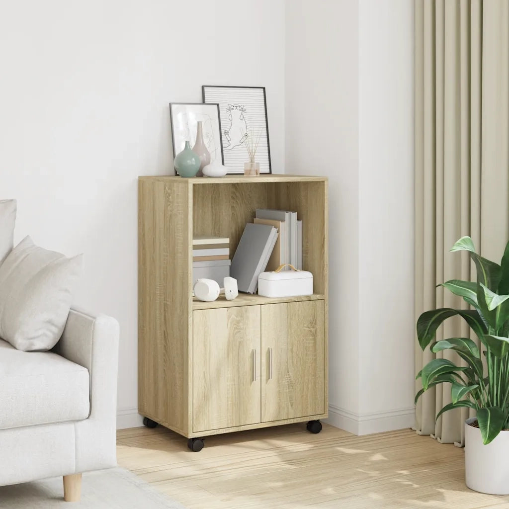 Mobiletto con Ruote Rovere Sonoma 55x40x91 cm in Truciolato CFW9788610