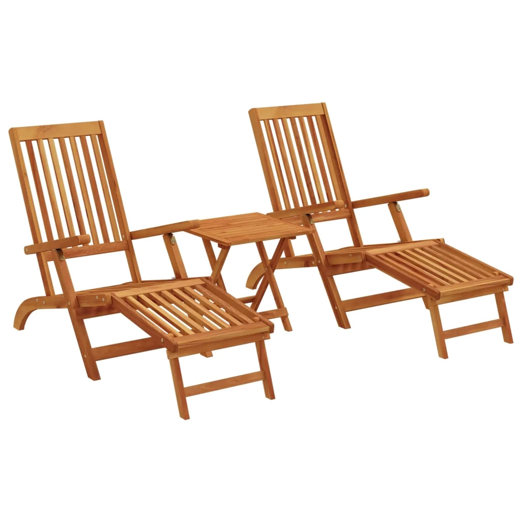 Lettino prendisole reclinabile e pieghevole 2 pcs Naturale 3415407