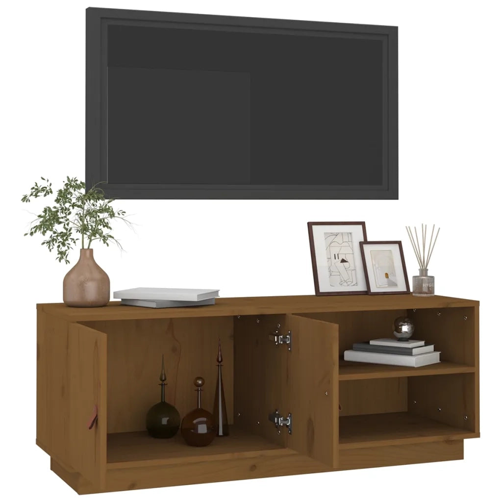 Mobile Porta TV ambra 105x34x40 cm in Legno Massello di Pino 818223