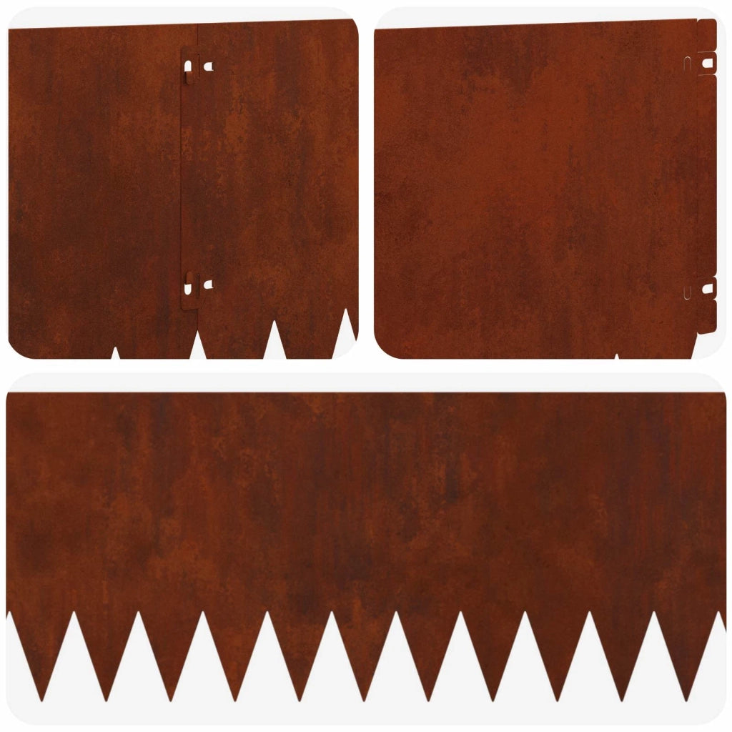 Bordura per Prato 20 pcs 103 x 30 cm Acciaio Ruggine 8008517