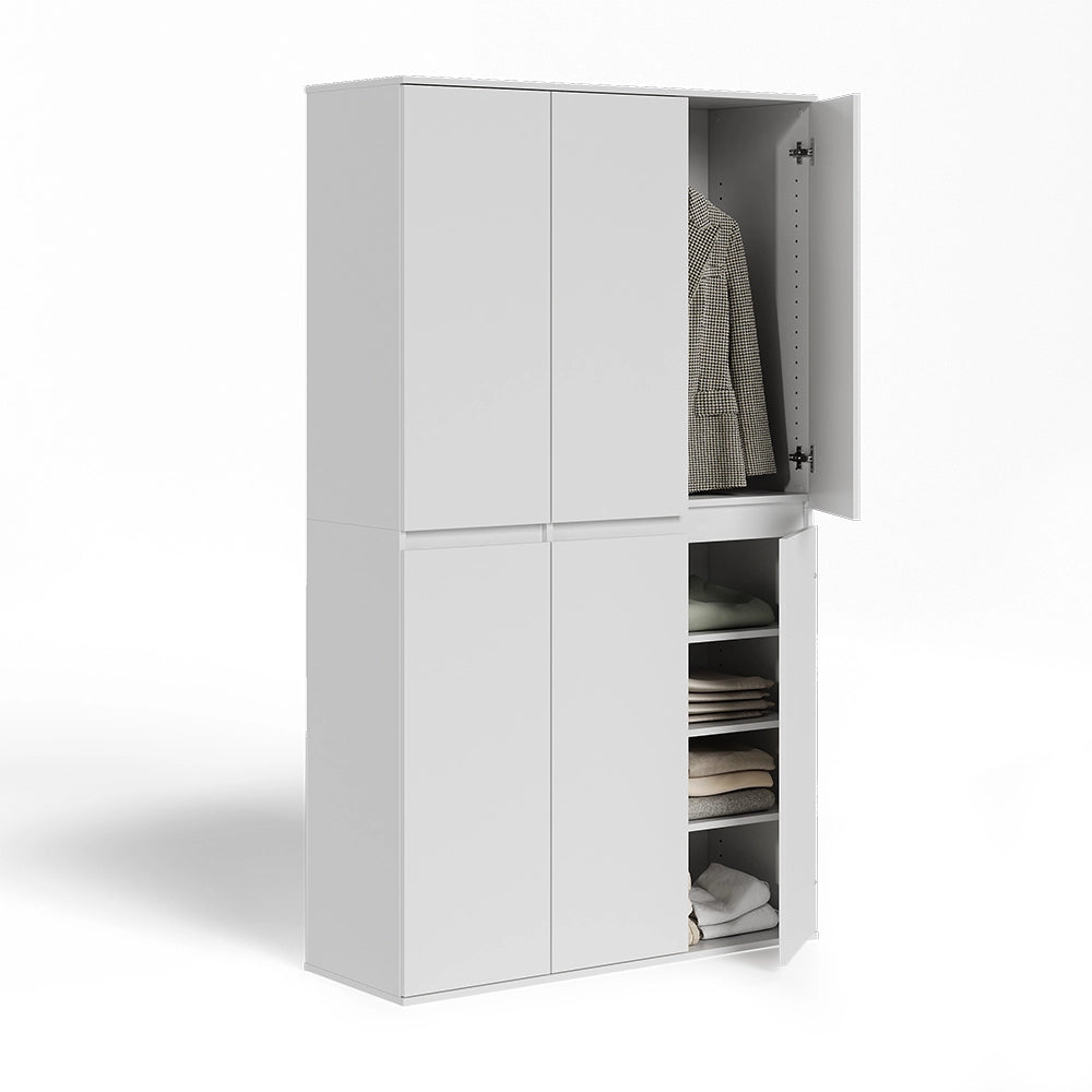 Vicco Armadio multifunzione Bianco 111 x 191.5 cm con 6 porte