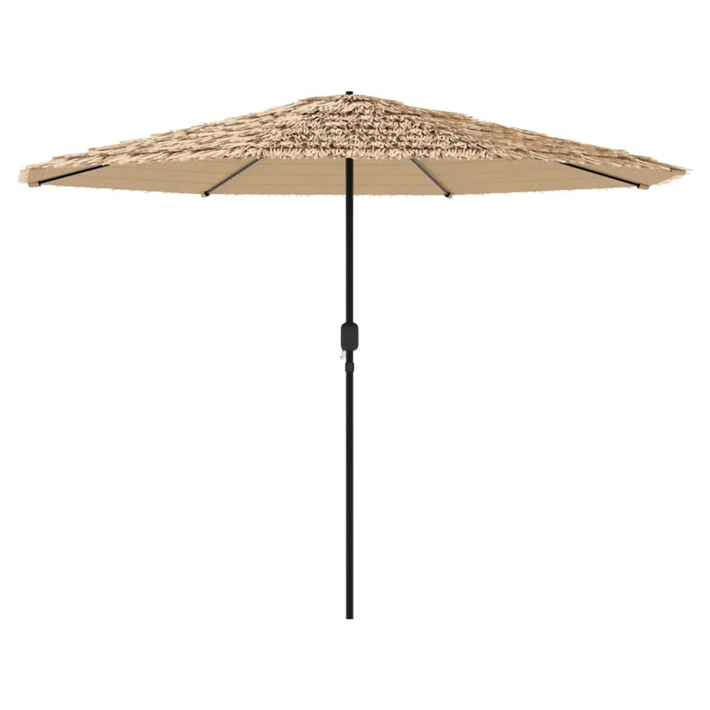 Ombrellone da giardino quadrato con meccanismo a manovella 324 x 324 x 247 cm poliestere marrone 02_0056404