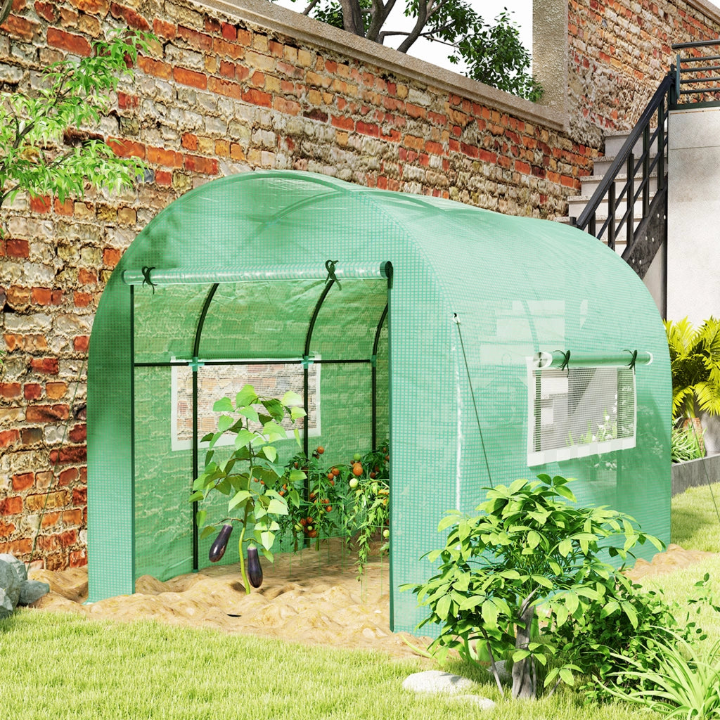 Serra da Giardino Tunnel ¨C zephmum ¨C 3x2x2 m Verde Acciaio PE Anti UV