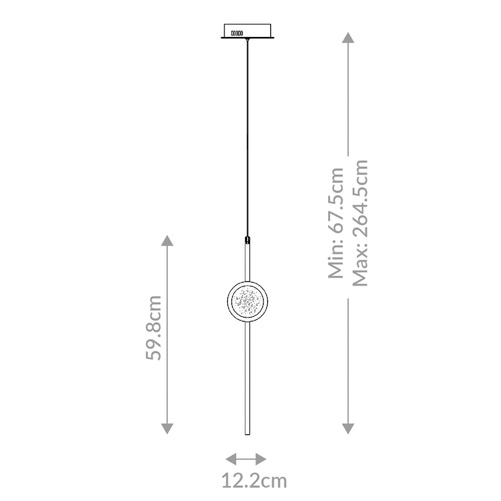 Lampada a sospensione Barletta nera LED 6W vetro Quintiesse