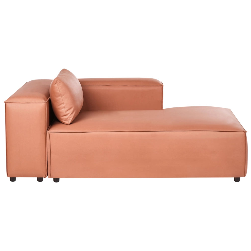 Chaise Lounge a sinistra Rivestimento in tessuto marrone dorato stile moderno