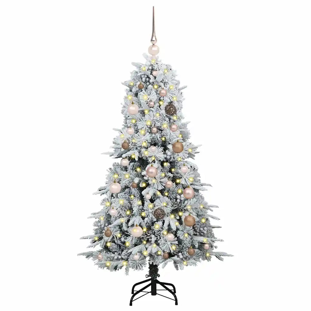 Albero di Natale Artificiale con Rami Pieghevoli Bianco 150 cm