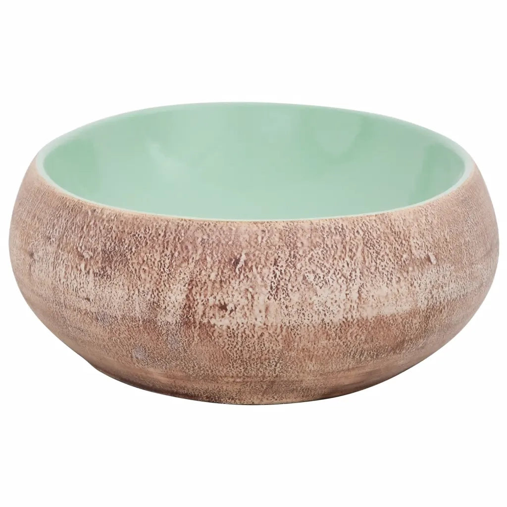 Lavabo da Appoggio Verde e Marrone Ovale 59x40x15 cm Ceramica CFW1014085