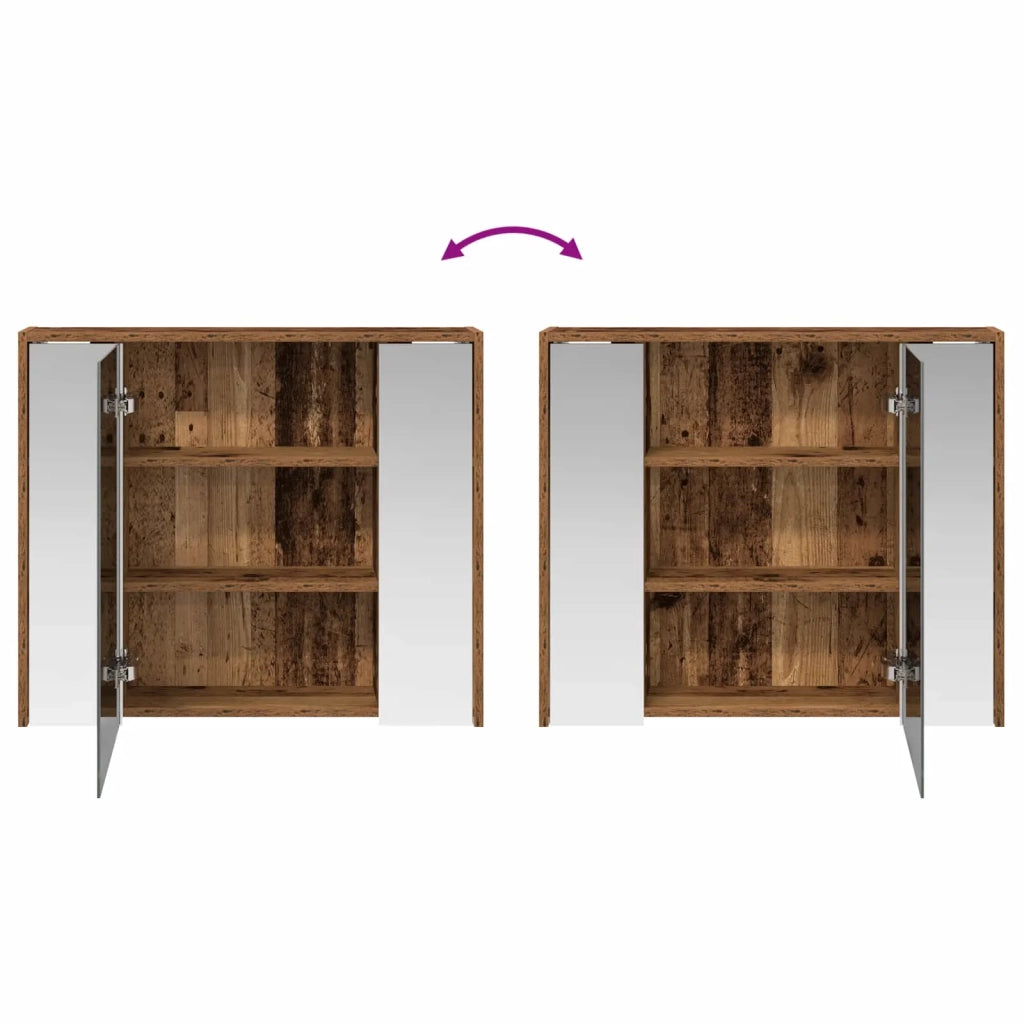 Mobiletto per specchio da bagno Legno vecchio 889173