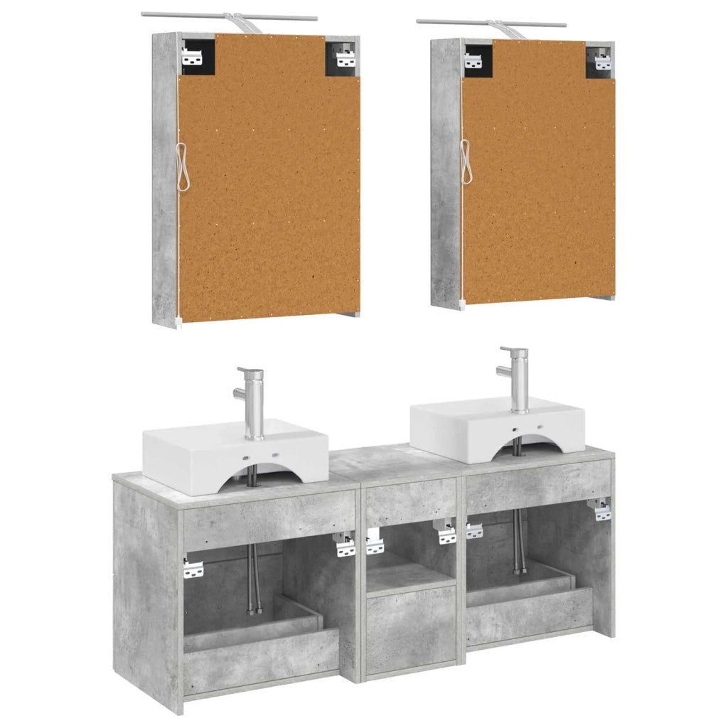 Set di mobili per il bagno 5 pcs Grigio Cemento 3406794