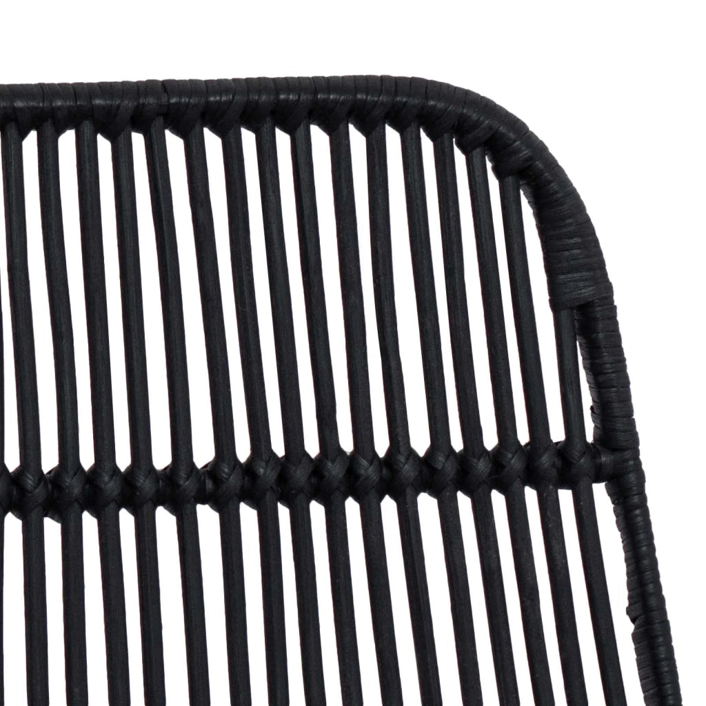 Sgabello da bar 2 pcs Nero 44 x 54 x 96 cm Rattan e acciaio 42033209