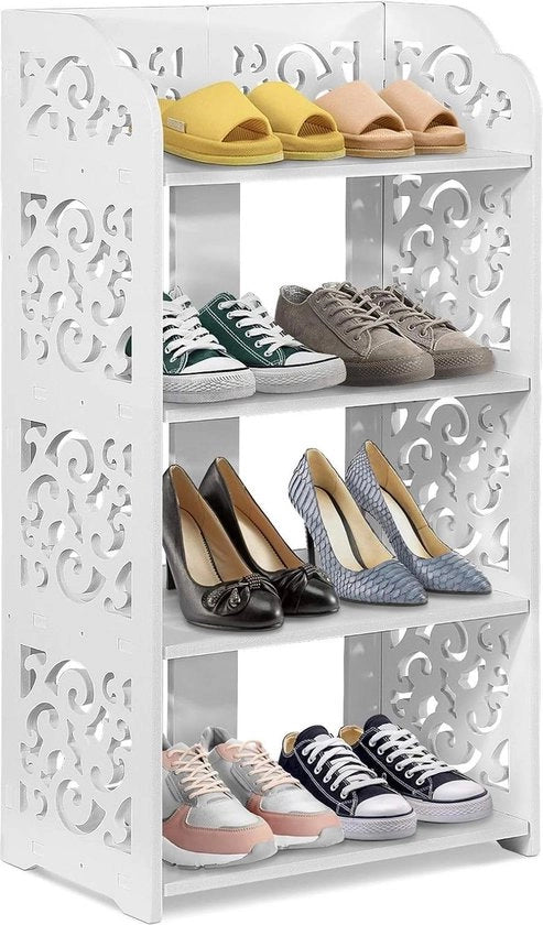 Quadri PVC per scarpe per soggiorno e camera da letto - Bianco - 157 x 91 x 28 pollici