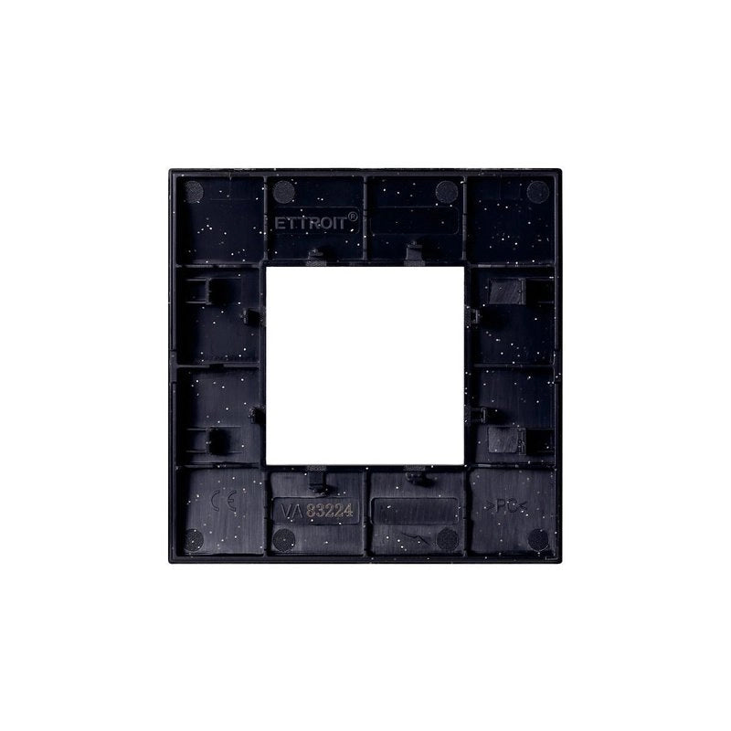 Placca Plastica Serie Venus 2P Colore Nero Brillante Compatibile Con Vimar Arke