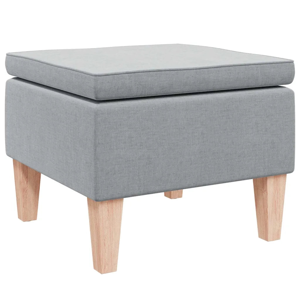 Poggiapiedi con Gambe in Legno Grigio Chiaro in Tessuto cod mxl 50424