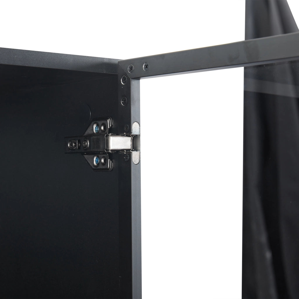 Libreria Vetrina con LED ¨C MINIMAL ¨C Legno, 2 Ante, Ripiani Regolabili, 80x40x160