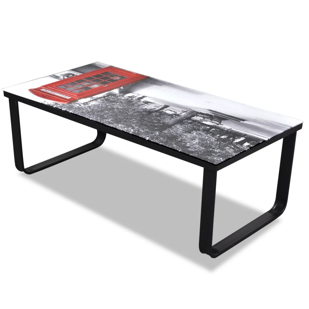 Tavolino da caffè in vetro di design London 90 x 45 cm nero 0902030