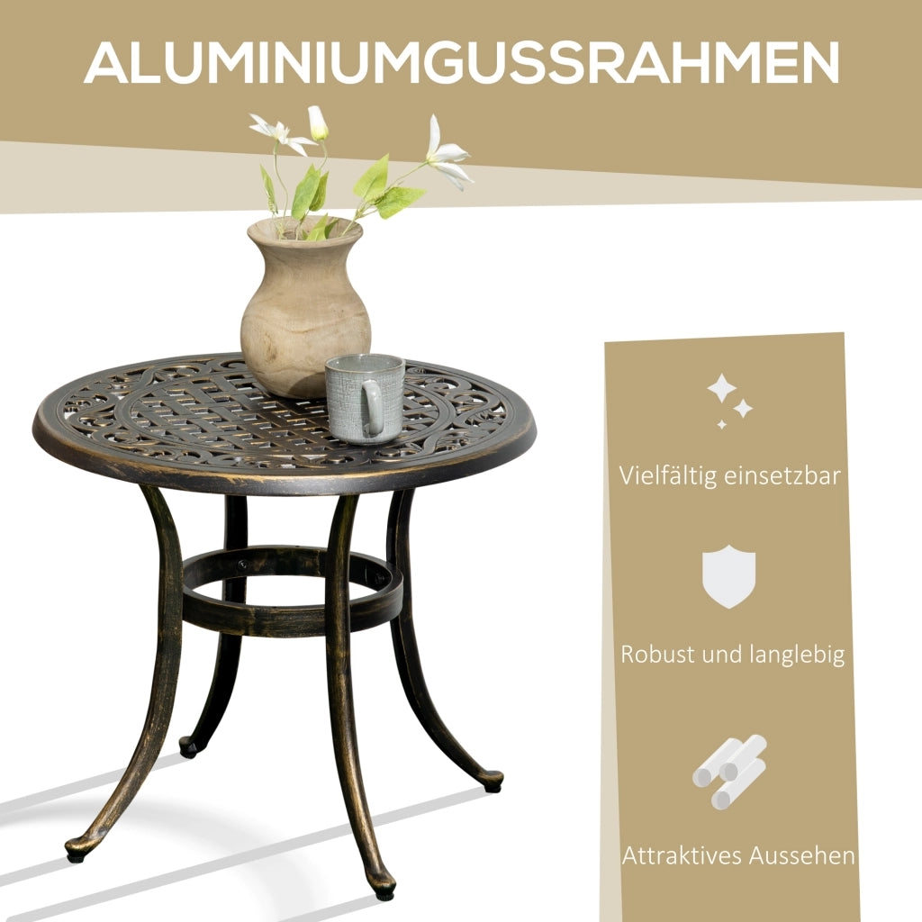 Tavolino da esterno rotondo in alluminio ¨C zephmum ¨C grigio ?60x52.5H cm