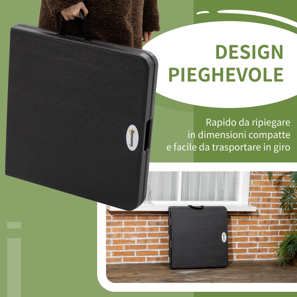 Tavolo da giardino pieghevole per 4 persone ¨C zephmum ¨C acciaio e HDPE, 118x60x74 cm