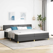 Letto a molle con materasso Grigio scuro 200 x 200 cm Tessuto 3341378