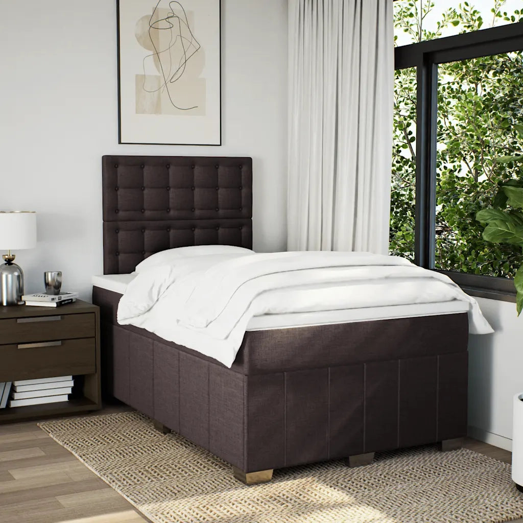 Giroletto a Molle con Materasso Marrone Scuro 120x190cm Tessuto 3291624