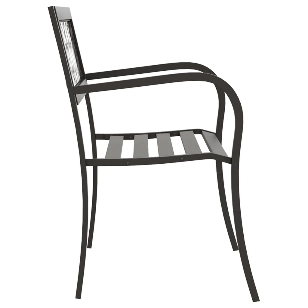 Panchina da Giardino 125 cm in Acciaio Nera cod mxl 53273