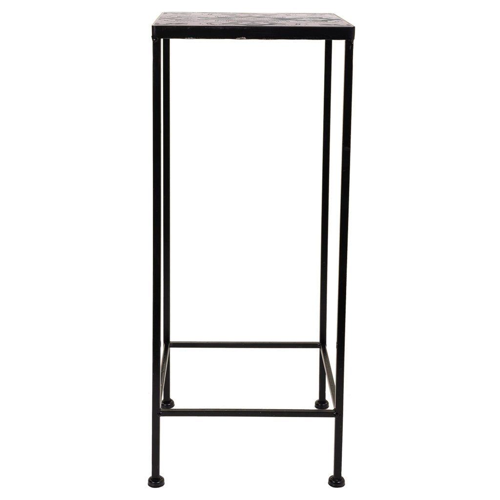 Set di 3 supporti per vasi da fiori in metallo nero
