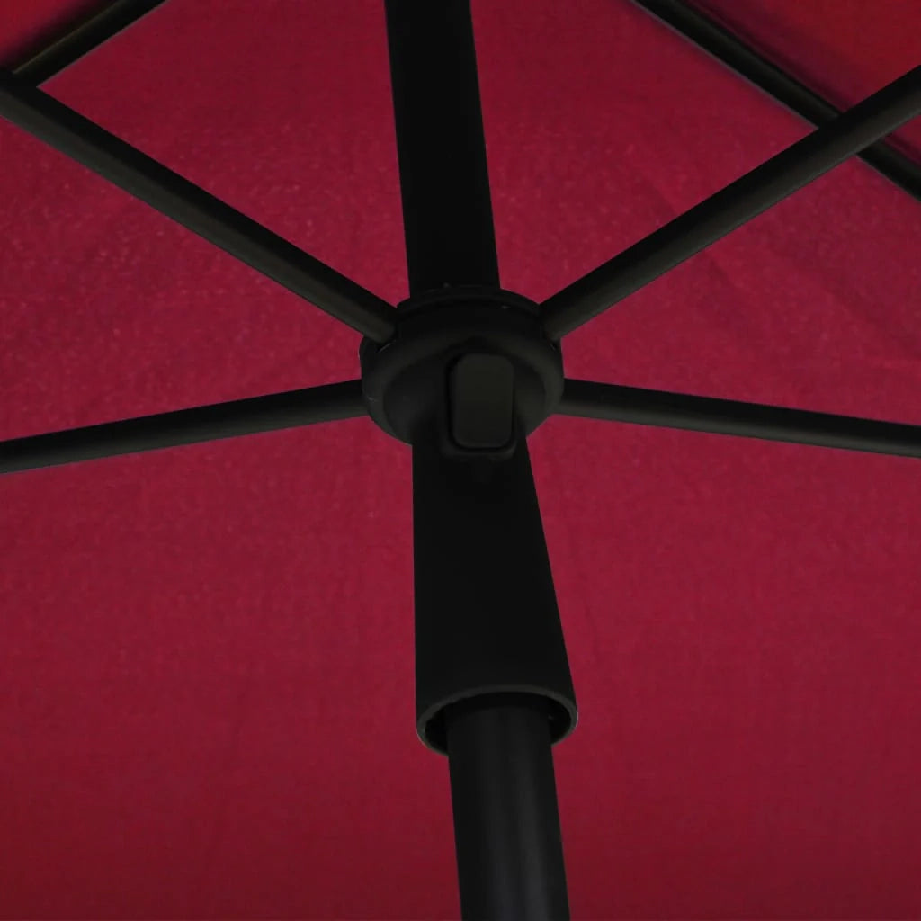 Ombrellone da giardino con palo 210 x 140 cm rosso bordeaux 02_0008327
