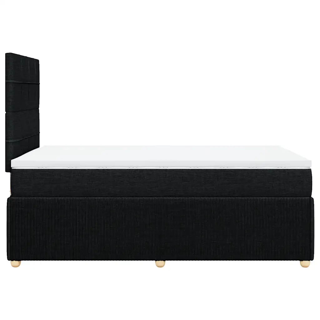 Giroletto a Molle con Materasso Nero 120x190 cm in Tessuto