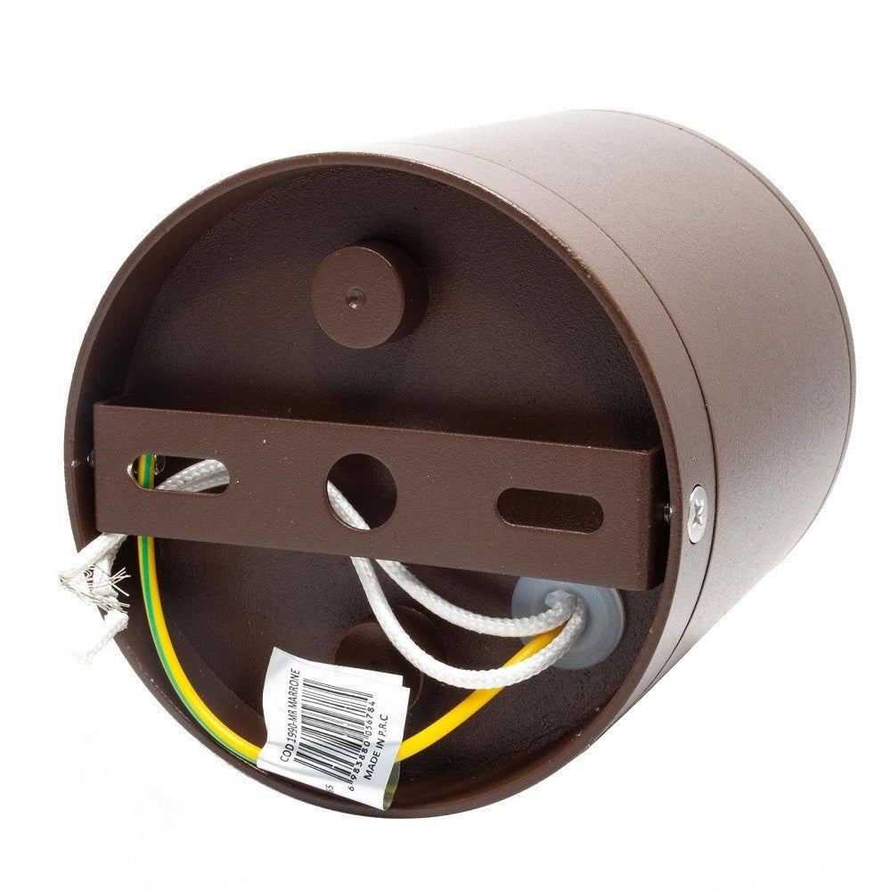 Trade Shop - Faretto Lampada Soffitto Attacco Gu10 Plafoniera Tonda Esterno Led Impermeabile - Marrone