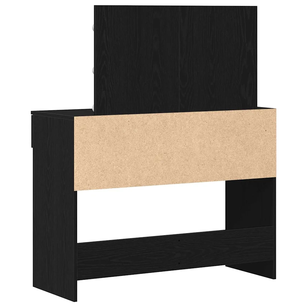 Tavolo da Trucco con cassetto Rovere Nero 100 x 40 x 120 cm 868862