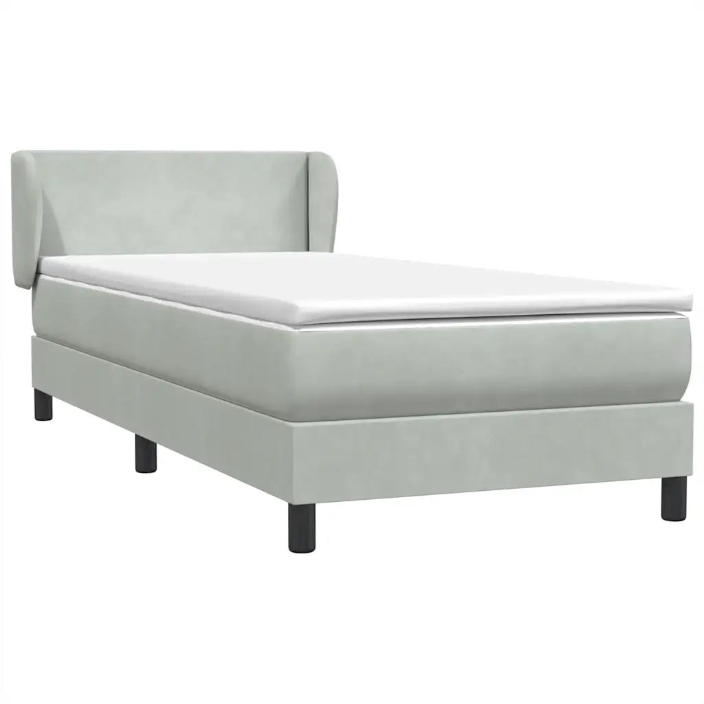 Giroletto a Molle con Materasso Grigio Chiaro 80x220 cm Velluto 3317379