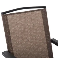 Tavolino con 2 Sedie Set Mobili 3pz Pieghevole Regolabile Esterno Textilene Marrone