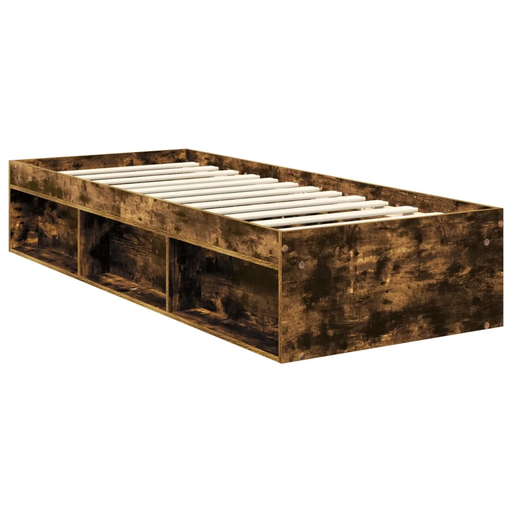 Struttura del letto Rovere fumé 75 x 190 cm Pino massello