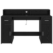 Scrivania Rovere Nero 140x55x91 cm Legno ingegnerizzato