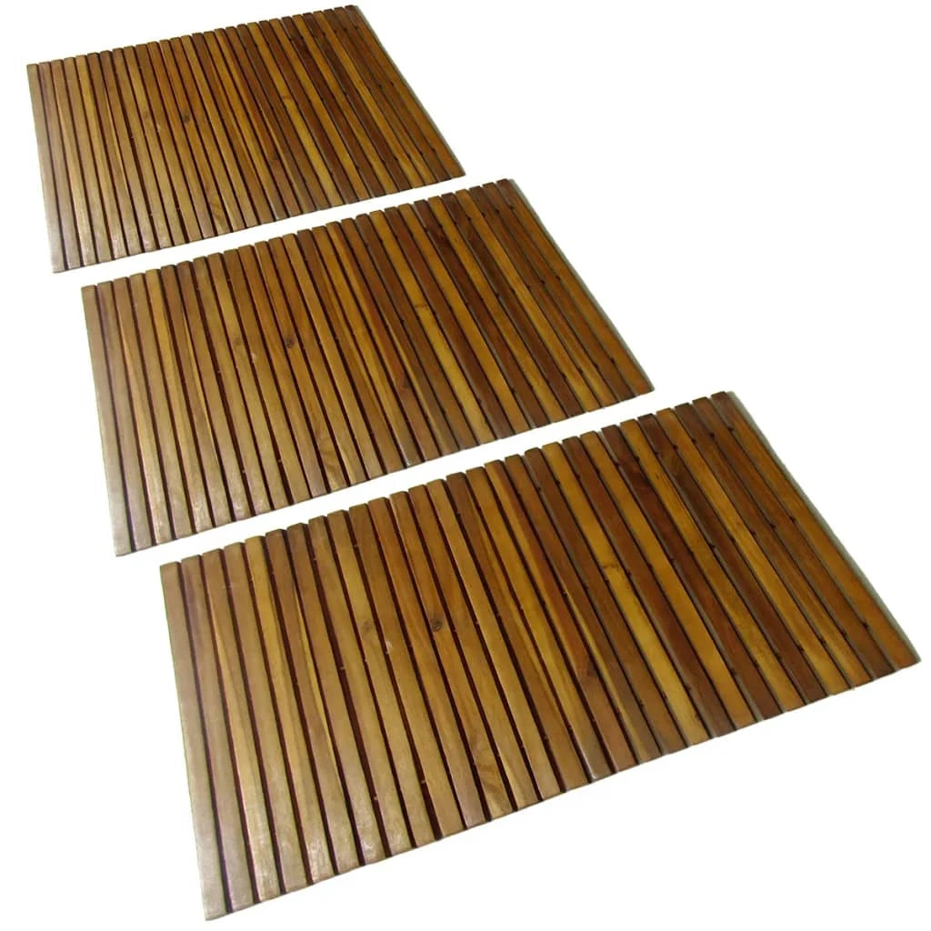 Set 3 tappetini da bagno 80 x 50 cm acacia 02_0005795