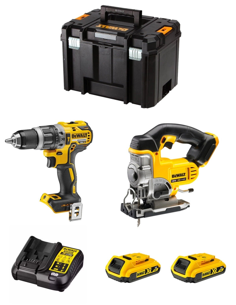 DeWALT Kit DWK200 (DCD796 + DCS331 + 2 x 2,0 Ah + DCB107 + TSTAK VI)