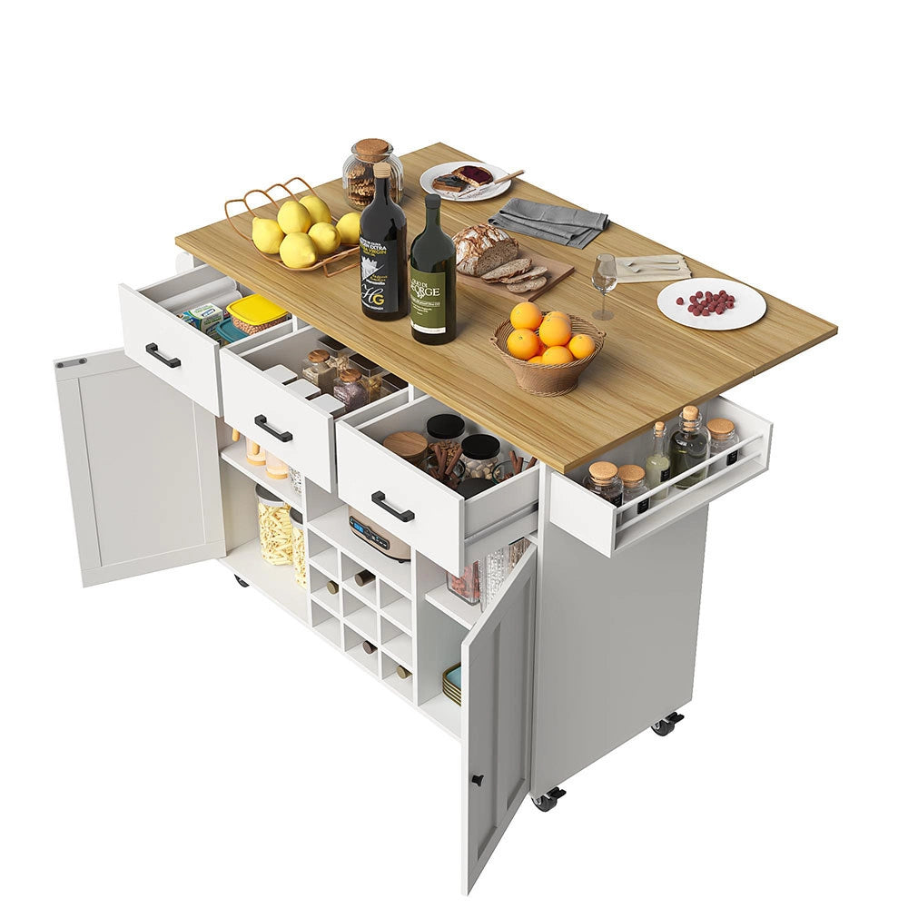 Carrello servizio - Xylo - piano lavoro porta-spezie bianco