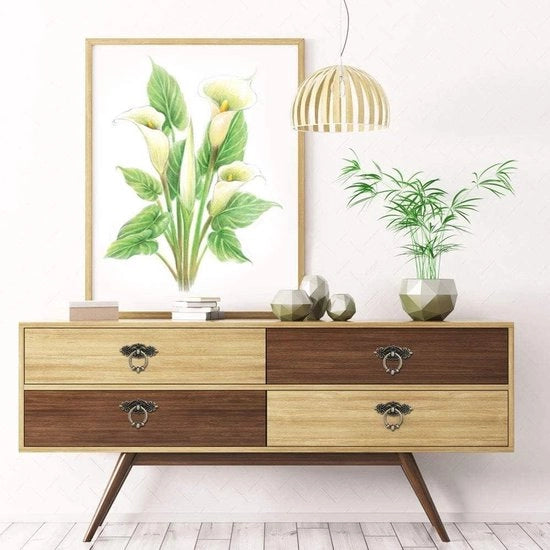 Pomelli a maniglia a forma di anello in bronzo verde - 10 pezzi - Decorative maniglie per cucina e armadi