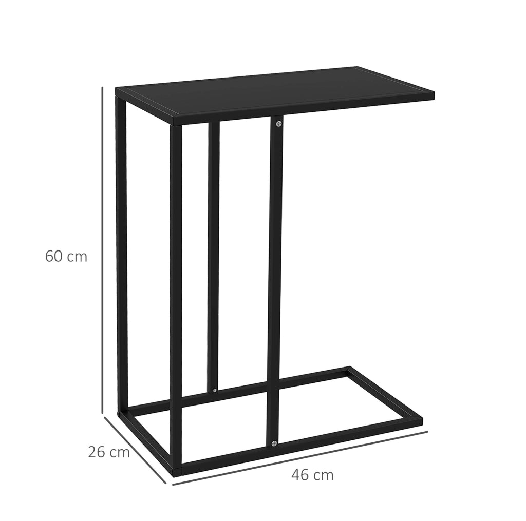 Tavolino a C 46x26x60 cm nero – per divano e letto