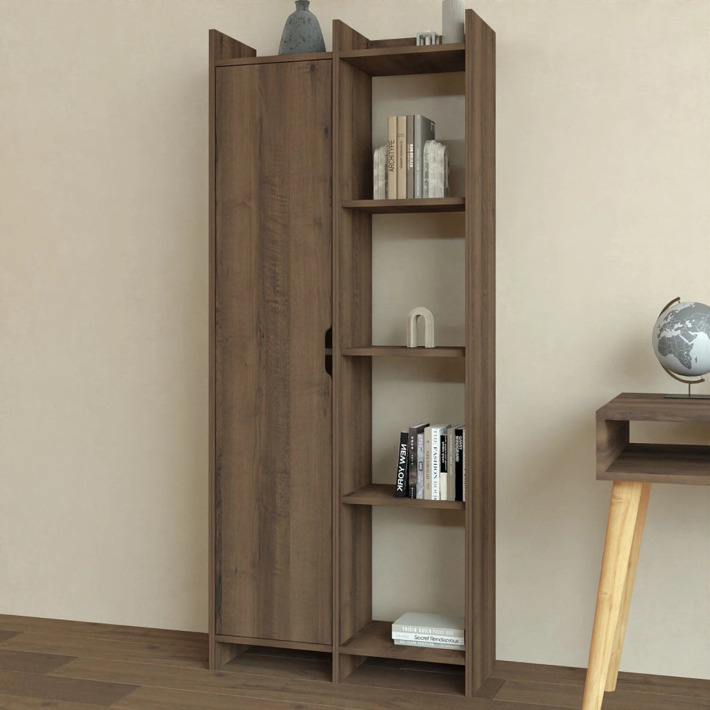 Libreria in legno "Offerta" 70 x 30 x 180 cm - Noce antico