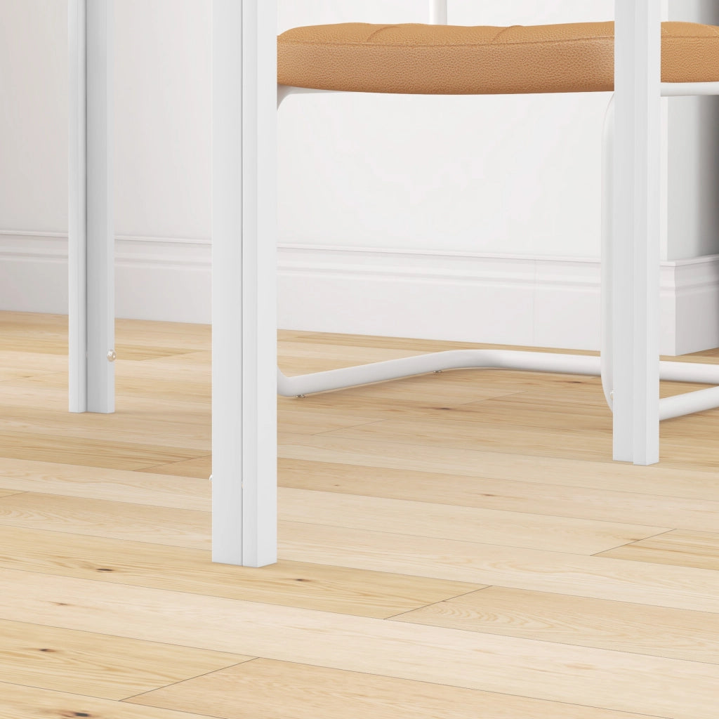 Tavolo da pranzo quadrato in vetro 75x75 cm, bianco, per 4 persone, portata 80 kg