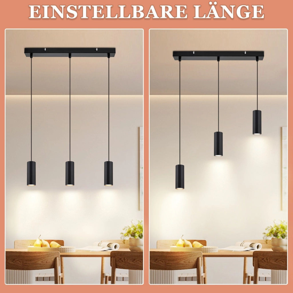Lampada a sospensione ZMH 3 Luci nero in metallo diametro GU10  moderna industriale Per Sala da Pranzo soggiorno 44 cm