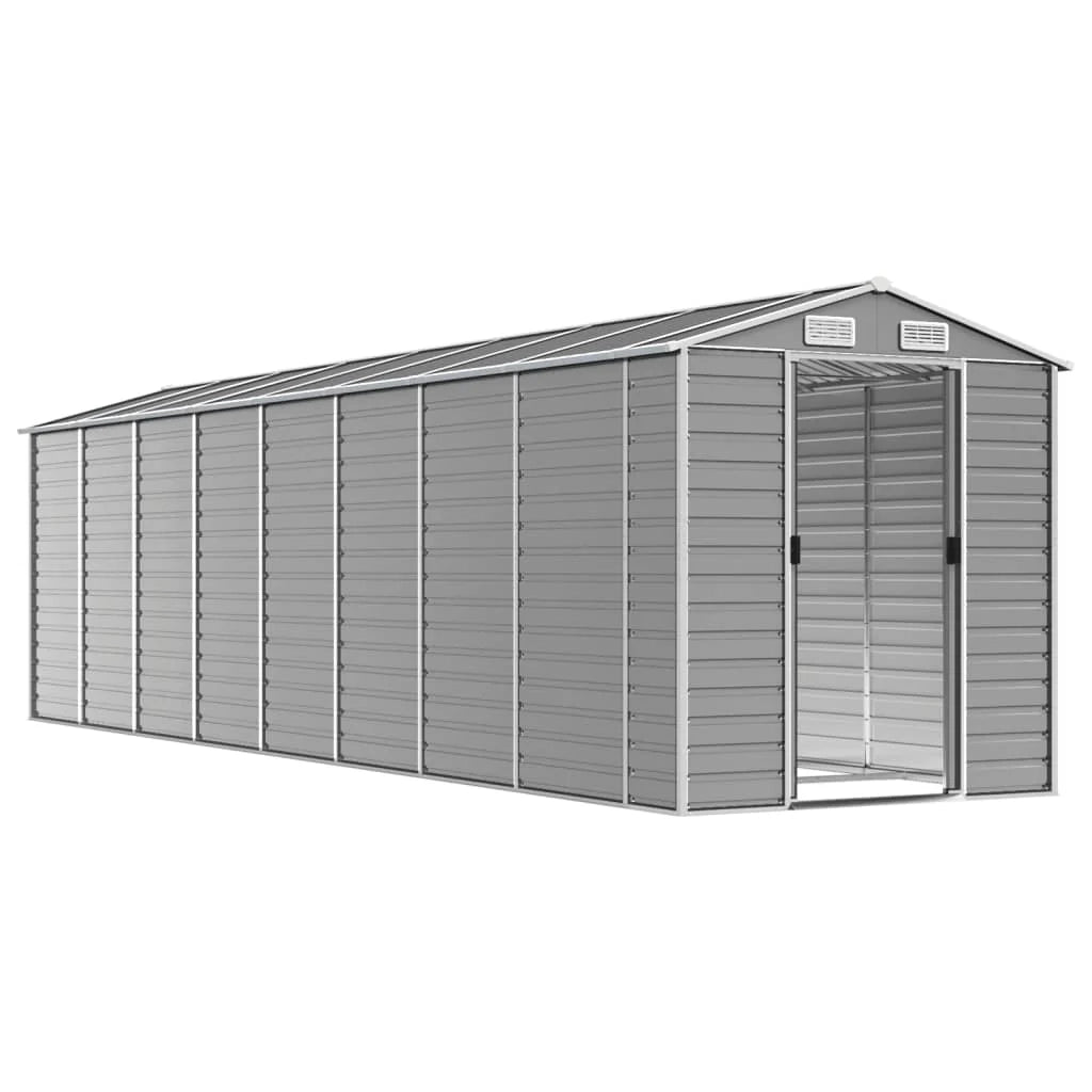 Casetta da giardino cabina ripostiglio casetta da esterno robusta casetta per attrezzi colore chiaro 191 x 725 x 198 cm acciaio zincato grigio 02_0022248