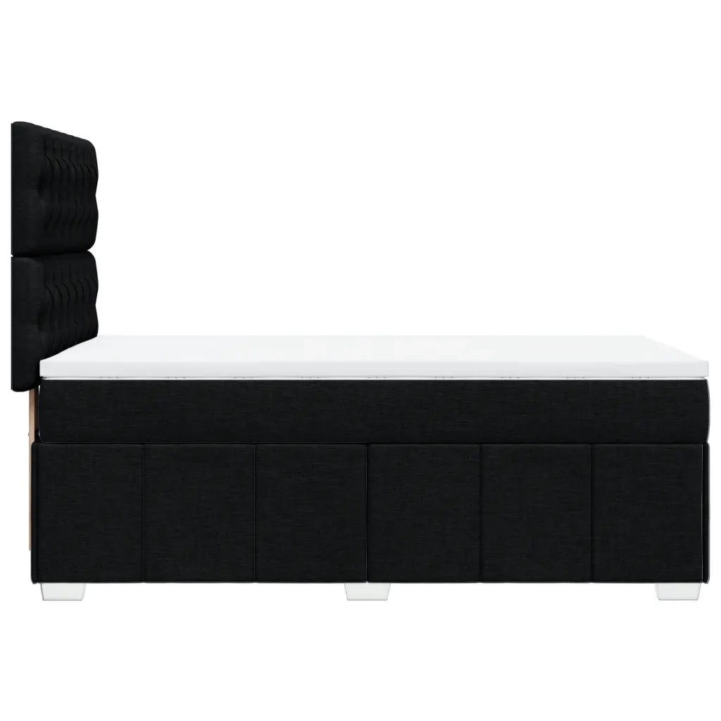 Giroletto a Molle con Materasso Nero 90x190 cm in Tessuto