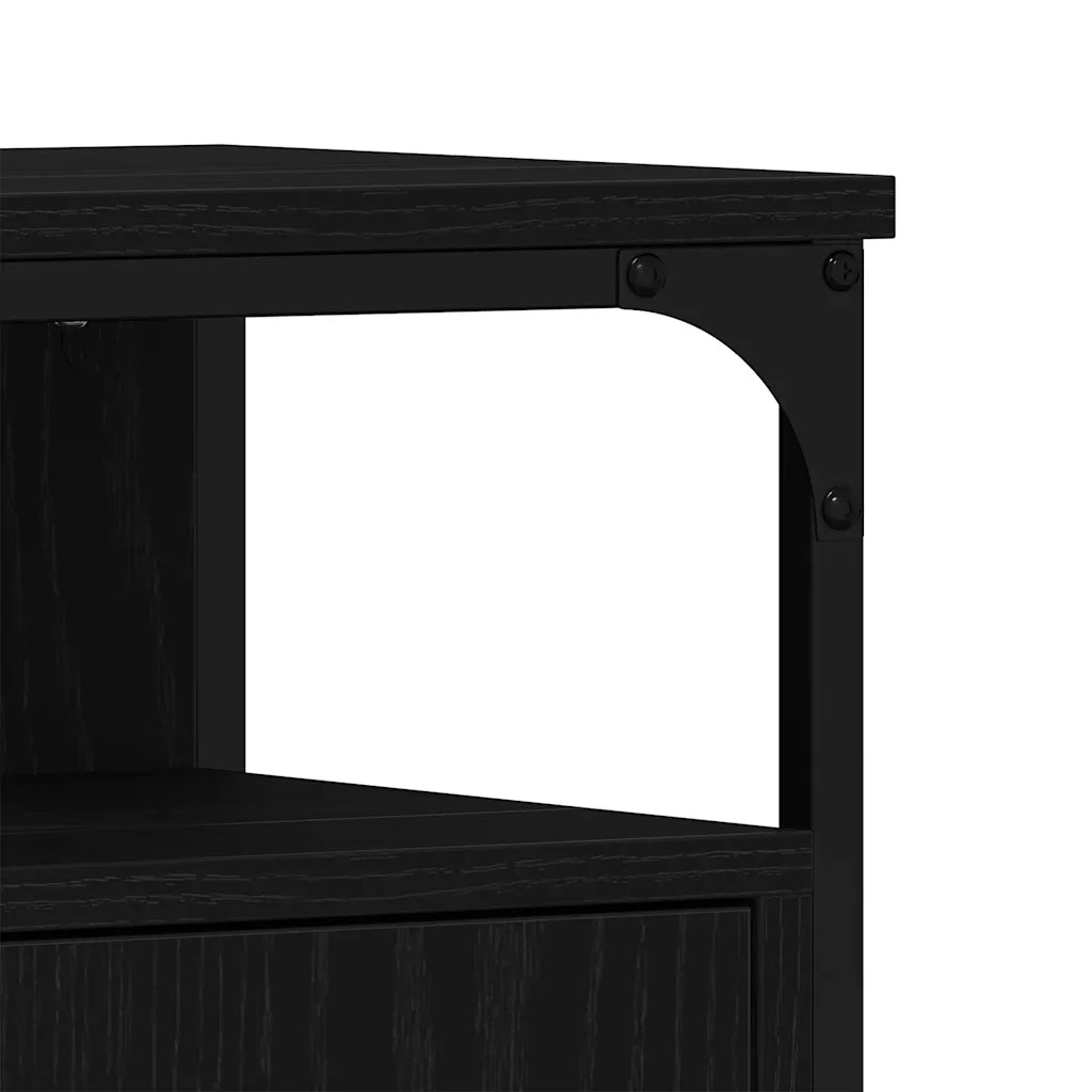 Mobile Lavabo Bagno Rovere Nero 60x30x60cm Legno Multistrato 862234