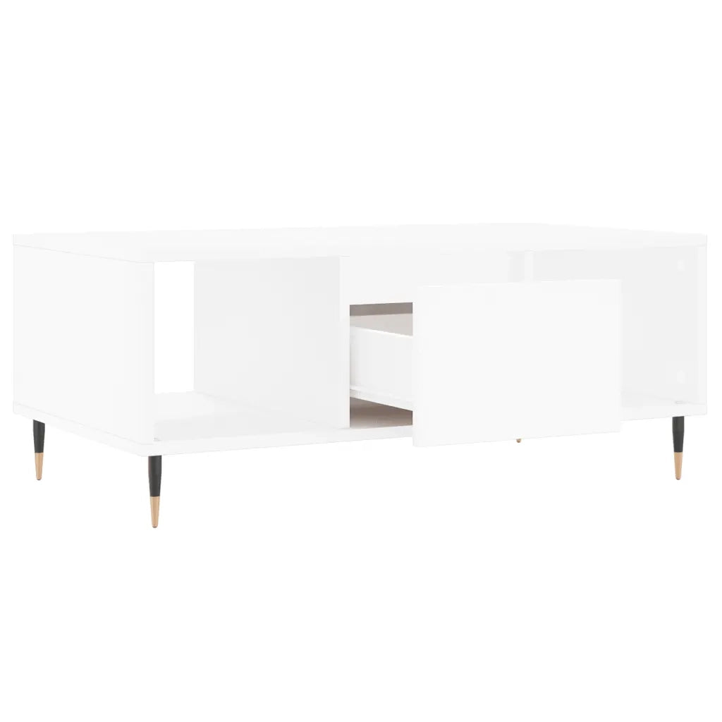 Tavolino da salotto | Tavolino da caff¨¨ | Tavolino da Soggiorno Bianco 90x50x36,5 cm in Legno Multistrato