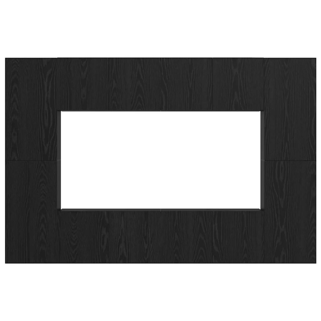 Set mobile TV Montaggio a parete Rovere Nero Legno multistrato