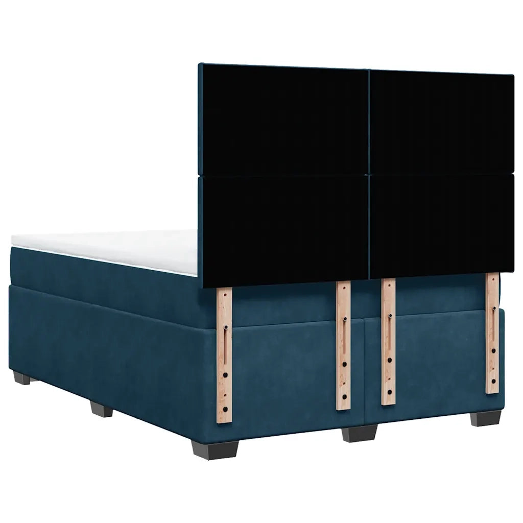 Giroletto a Molle con Materasso Blu 140x190 cm in Velluto