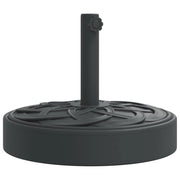 Base per ombrellone rotonda 45 x 35 cm ombrellone da giardino stabile ed elegante con finitura opaca in PE nero 02_0056648