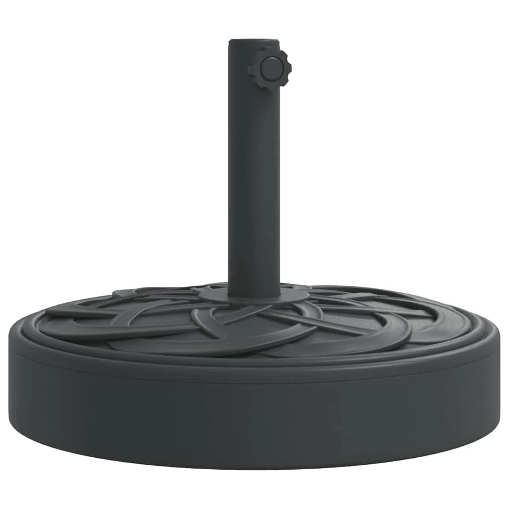 Base per ombrellone rotonda 45 x 35 cm ombrellone da giardino stabile ed elegante con finitura opaca in PE nero 02_0056648