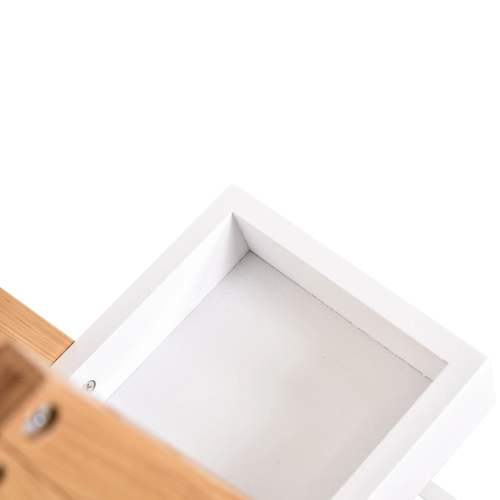 Mobile da Bagno in Bamb¨´ con 3 Ripiani Regolabili ¨C Zephmum ¨C 30x18x81 cm Bianco e Naturale